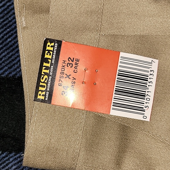 DEADSTOCK. Vintage. USA Fabric. Rustler. Double Pleat Khakis. Men's w34 l32 - Picture 4 of 14